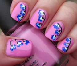 nail pink flowers nails manicure polish unas flower designs bubblegum rose er hanging painted flores decoradas con imagenes kun vilde