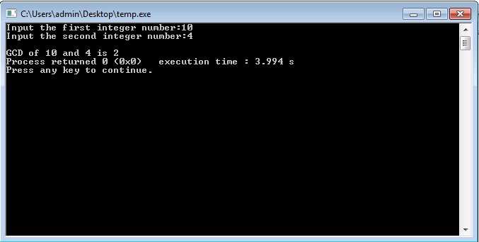 C/C++ Program to Find GCD of Two Numbers Using Recursion