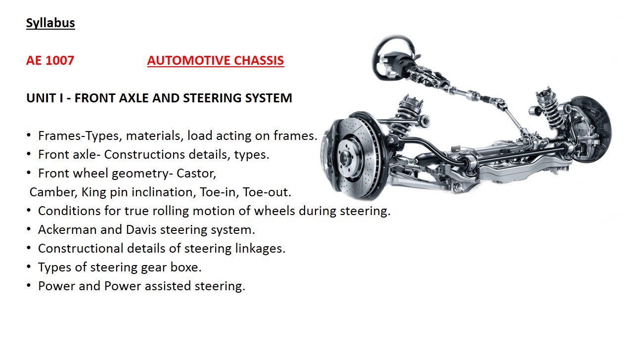 STEERING AND FRONT AXLE