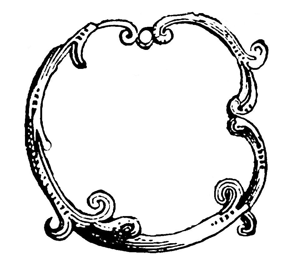 Digital Stamp Design Decorative Circle Frame Designs Flourish Border