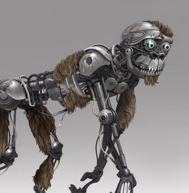 Jim Martin Concept Art Robot Monkey has seen better days...