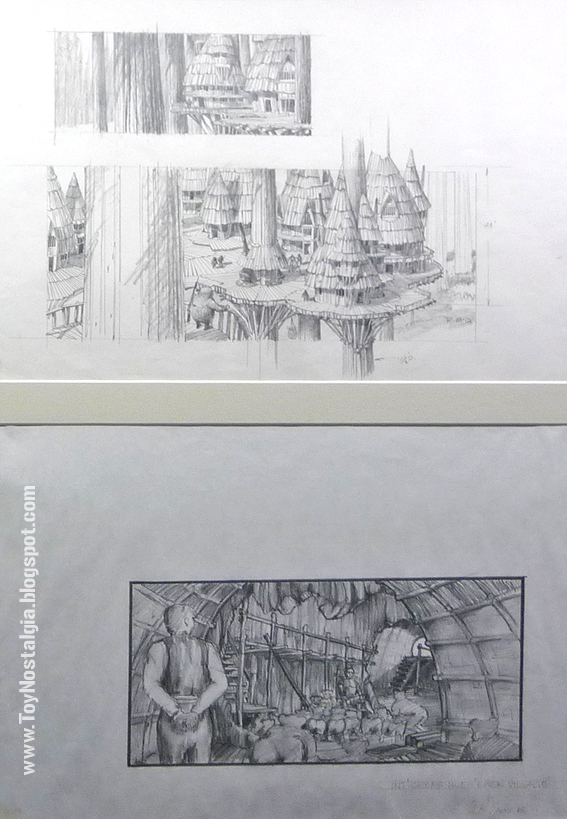 Diseño conceptual de Ralph McQuarrie para aldea Ewok "Episodio VI - The Return Of the Jedi" (STAR WARS - The Exhibition) Diseño conceptual de Ralph McQuarrie para aldea Ewok "Episodio VI - The Return Of the Jedi" (STAR WARS - The Exhibition)