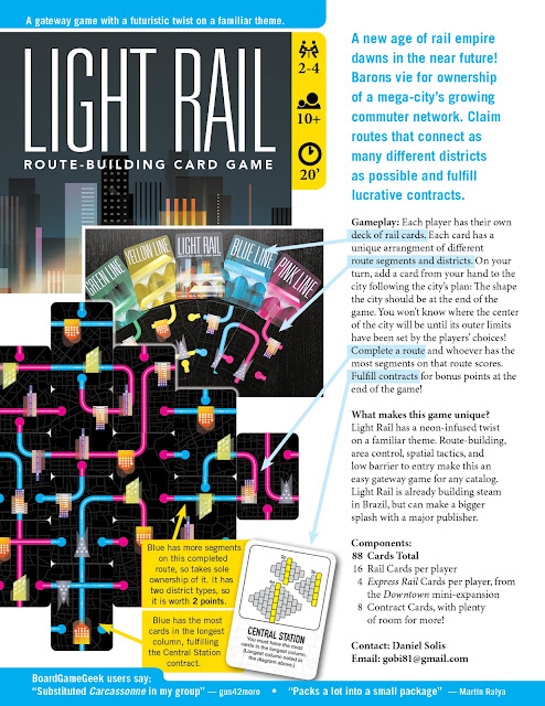Light Rail - Board Game Sale Sheet - Sell Sheet