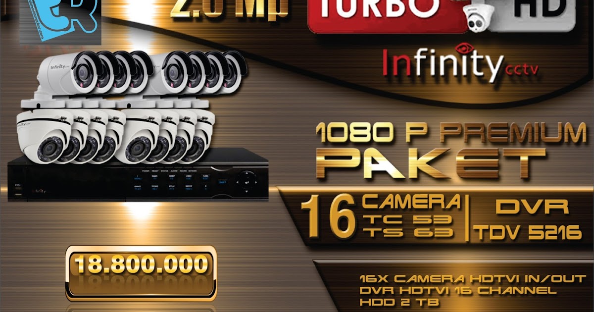 PAKET CCTV INFINITY TURBO HD 1080 16 CHANNEL PREMIUM Infinity CCTV