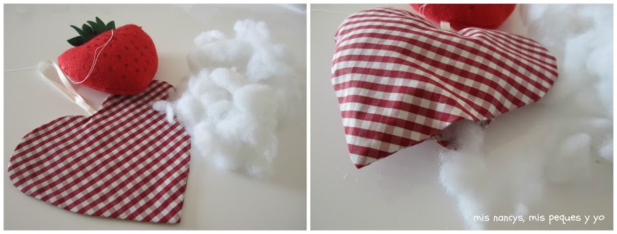 mis nancys, mis peques y yo, tutorial DIY adornos Navidad, introducir relleno