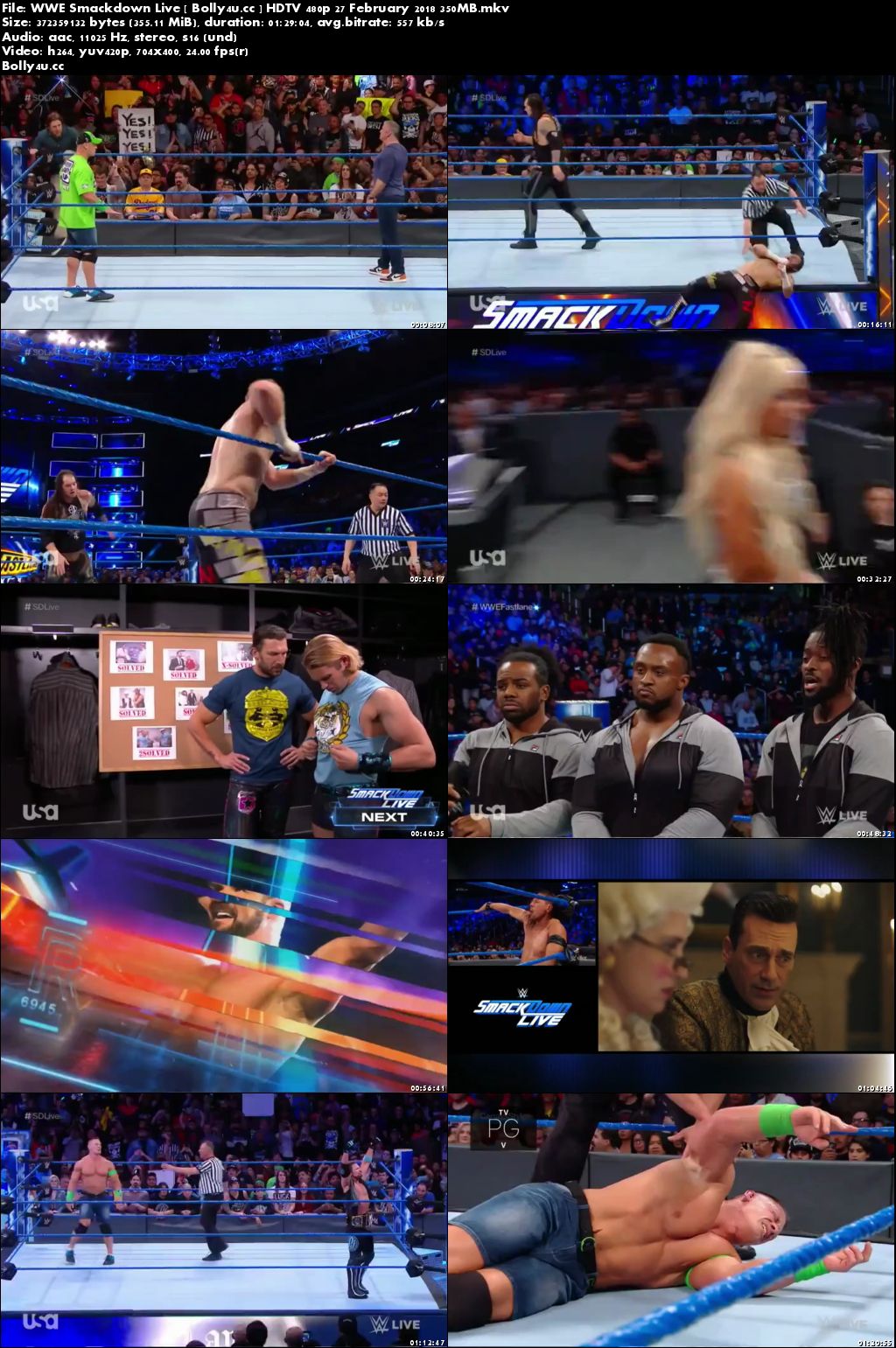 WWE Smackdown Live HDTV 480p 350MB 27 February 2018 Download