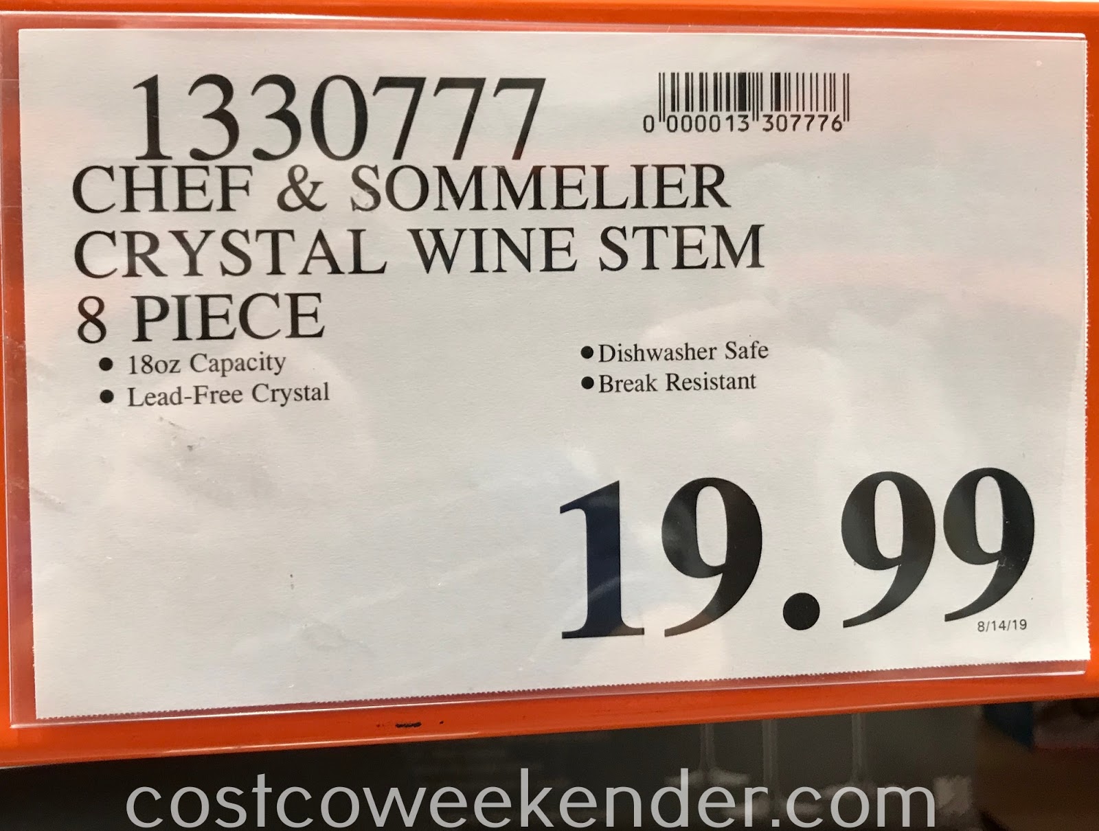 Chef & Sommelier Crystal Wine Glass (8 piece) Costco Weekender