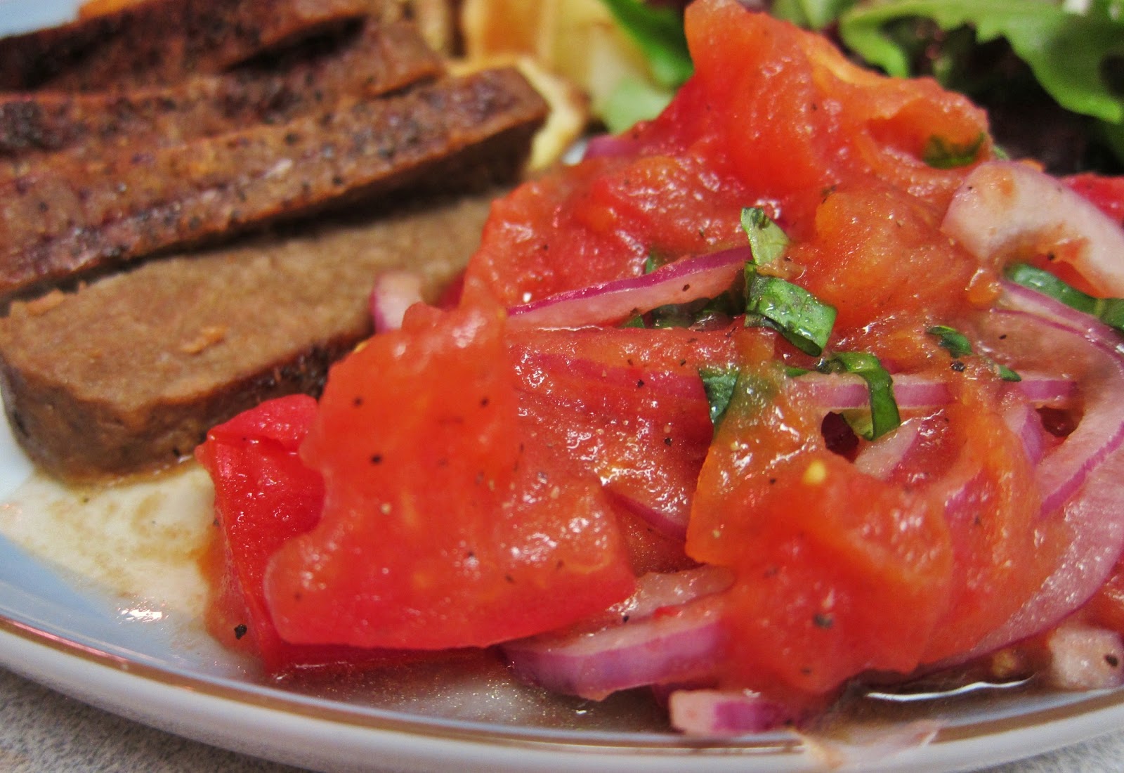 The Vegan Chronicle Grilled Steak with Charred Tomato Salsa