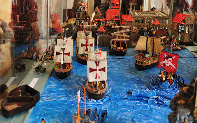 Exfilna 2018. Archivo de Indias. Diorama de Playmobil. Sevilla y la Conquista de las Indias