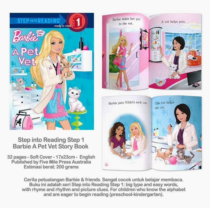 Bayi Step into Reading Step 1 Barbie A Pet Vet Story Book (60k)