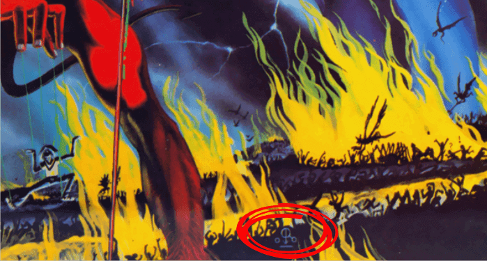 Veja a assinatura do ilustrador no album The Number of the Beast Veja a assinatura do ilustrador no album The Number of the Beast