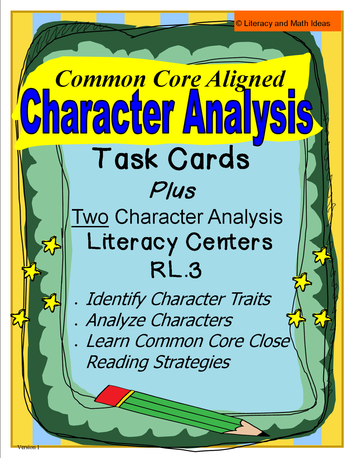 Literacy Math Ideas Character Analysis