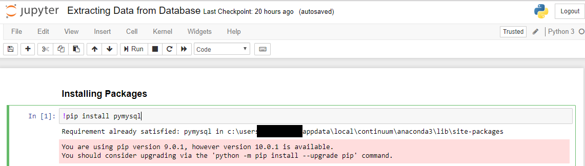 Extracting Data in a Database Using Python