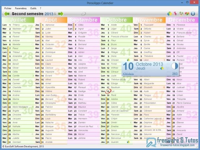 PersoApps Calendrier : un calendrier gratuit avec diverses fonctions