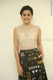 Taapsee Pannu in transparent top at Anando hma theatrical trailer launch ~  Exclusive 003