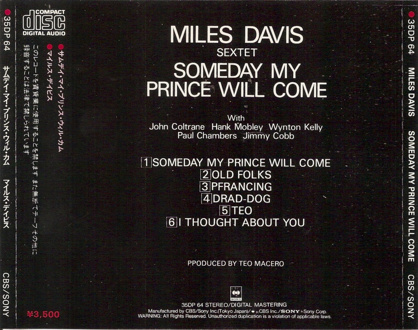 The First Pressing CD Collection: Miles Davis - Someday My Prince WIll Come
