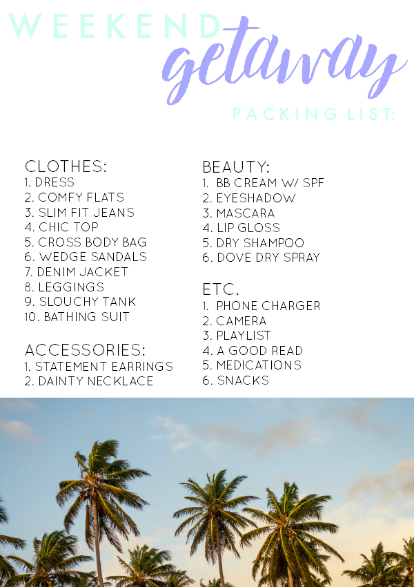 la petite fashionista packing list for a weekend getaway weekend getaways packing list