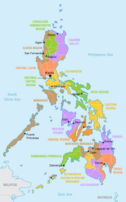 Beautiful Places and cultures in Philippines: Map of the Philippines