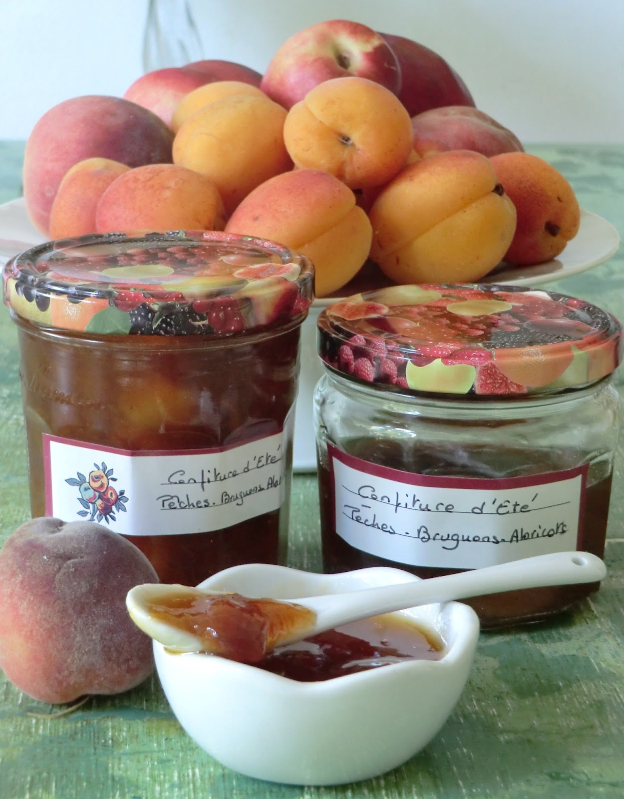 Confiture de pêches, brugnons et abricots à l'agar agar Ma petite