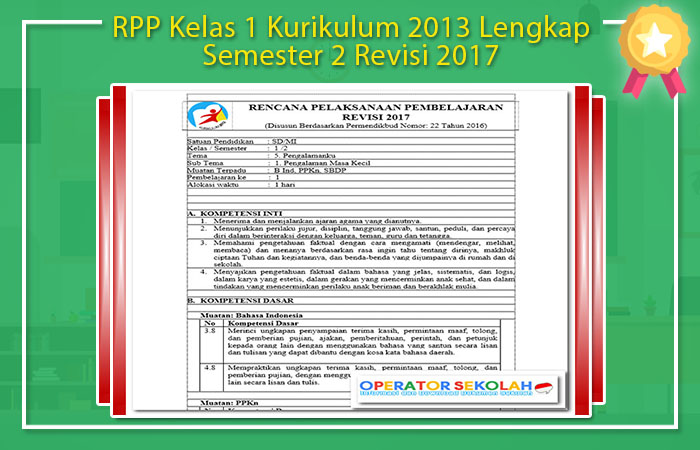 RPP Kurikulum 2013 Kelas 1 Semester 2 Revisi 2017 RPP Kurikulum 2013 Kelas 1 Semester 2 Revisi 2017