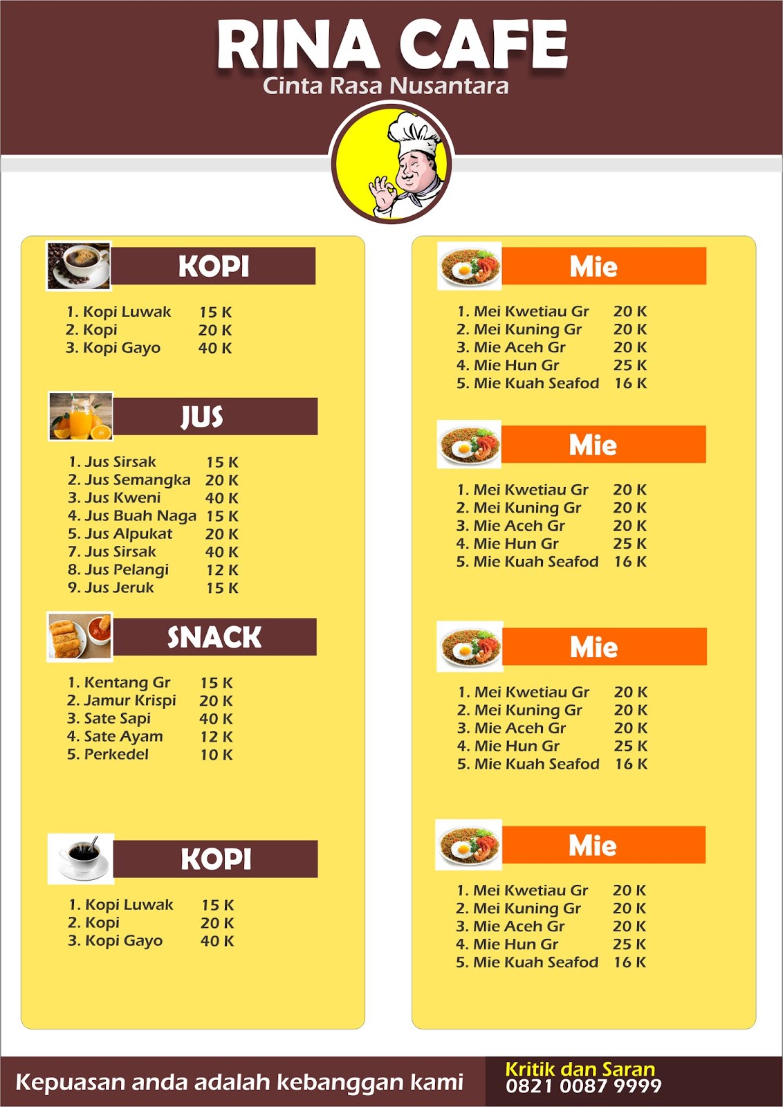  Download  Desain  Daftar Menu  Cafe  CDR Free Goliketrik