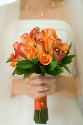 Orange wedding flowers
