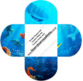 Buscando a Dory: Cajas para Imprimir Gratis. Cajitas abiertas para poner caramelos, mazapanes o pastelitos.