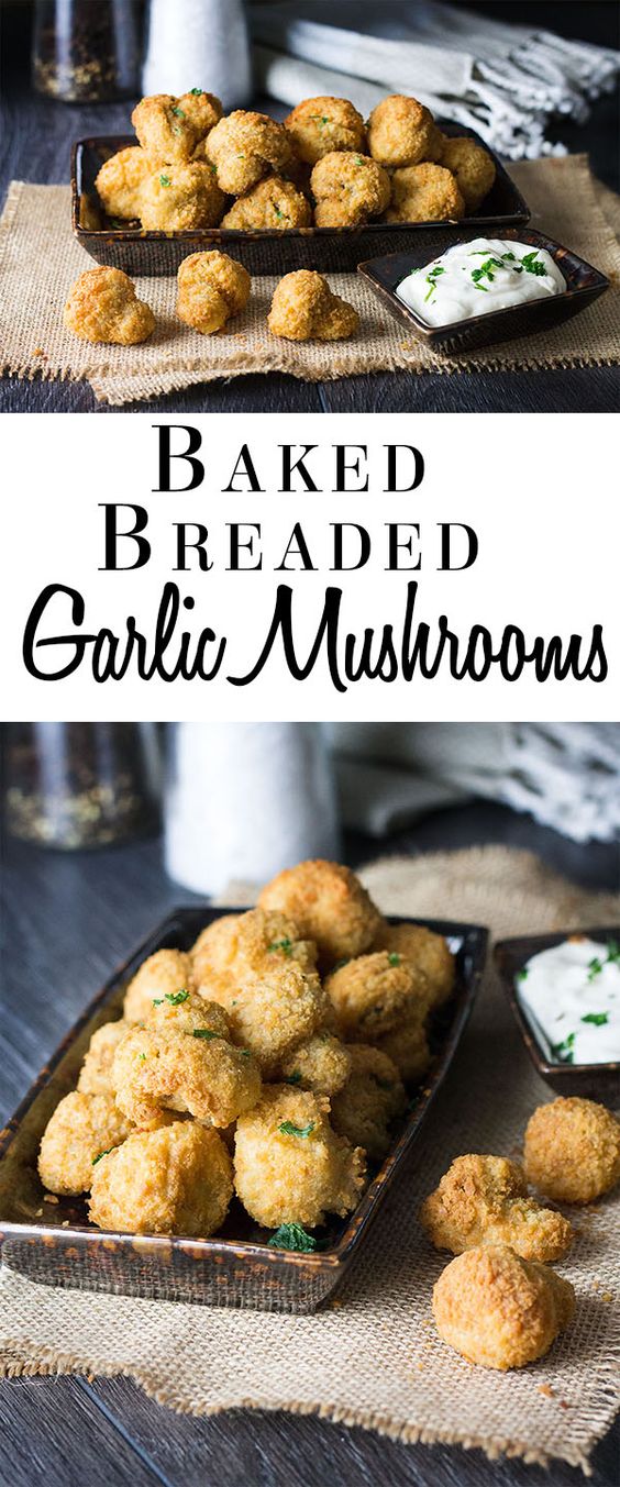 Baked Breaded Garlic Mushrooms - OFFICIAL KITCHEN