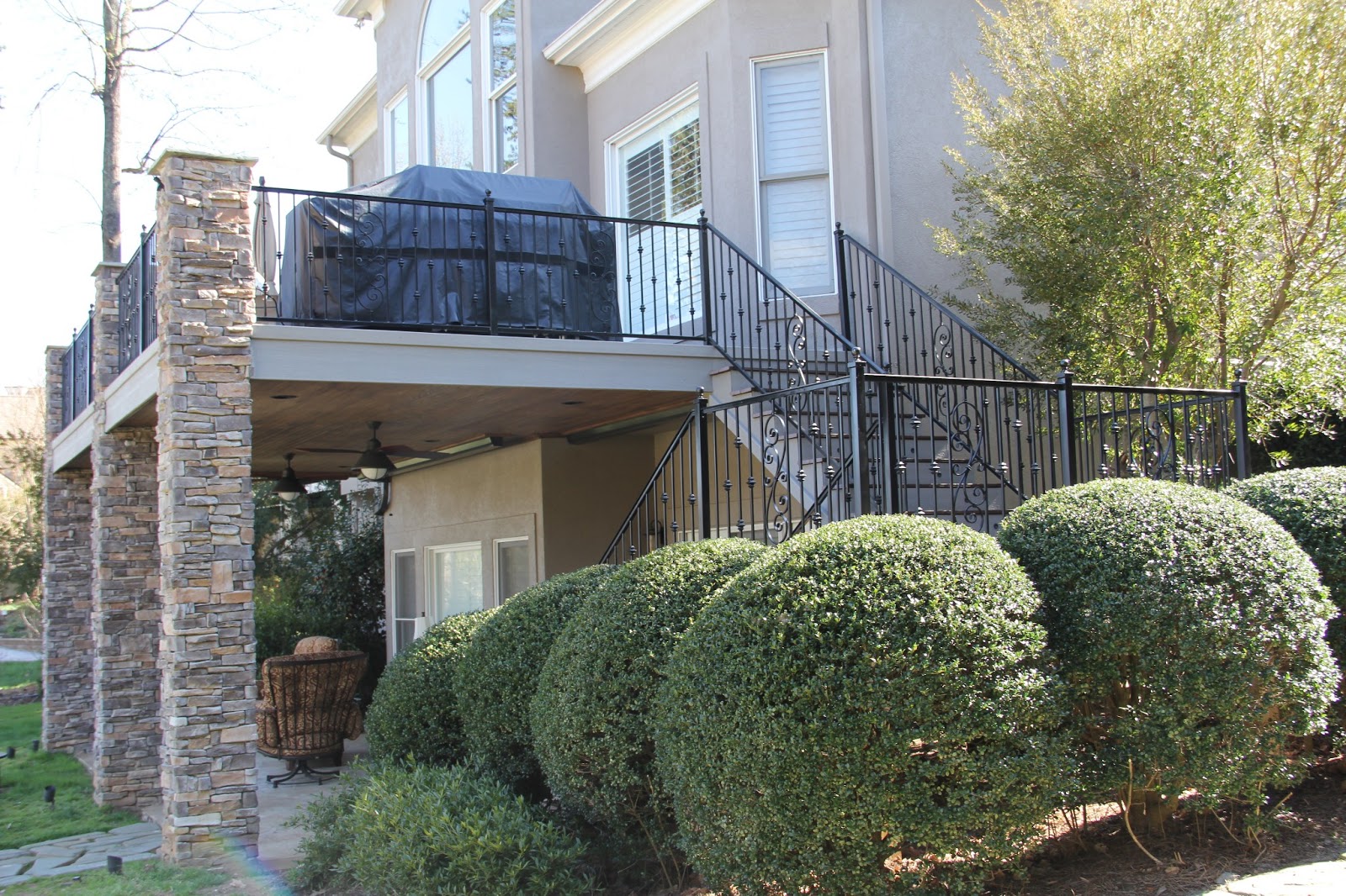 Decorative Iron of NC Inc Wrought Iron Stair Case Deck Railing Project