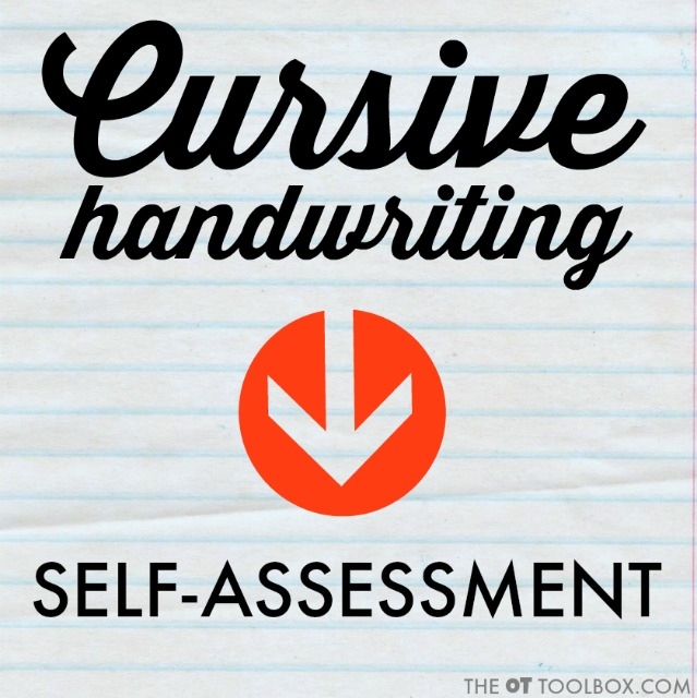 Use these tricks to help students learn cursive handwriting for a cursive handwriting self-assessment to check for accurate letter formation and legibility when learning to write cursive writing. Use these tricks to help students learn cursive handwriting for a cursive handwriting self-assessment to check for accurate letter formation and legibility when learning to write cursive writing.