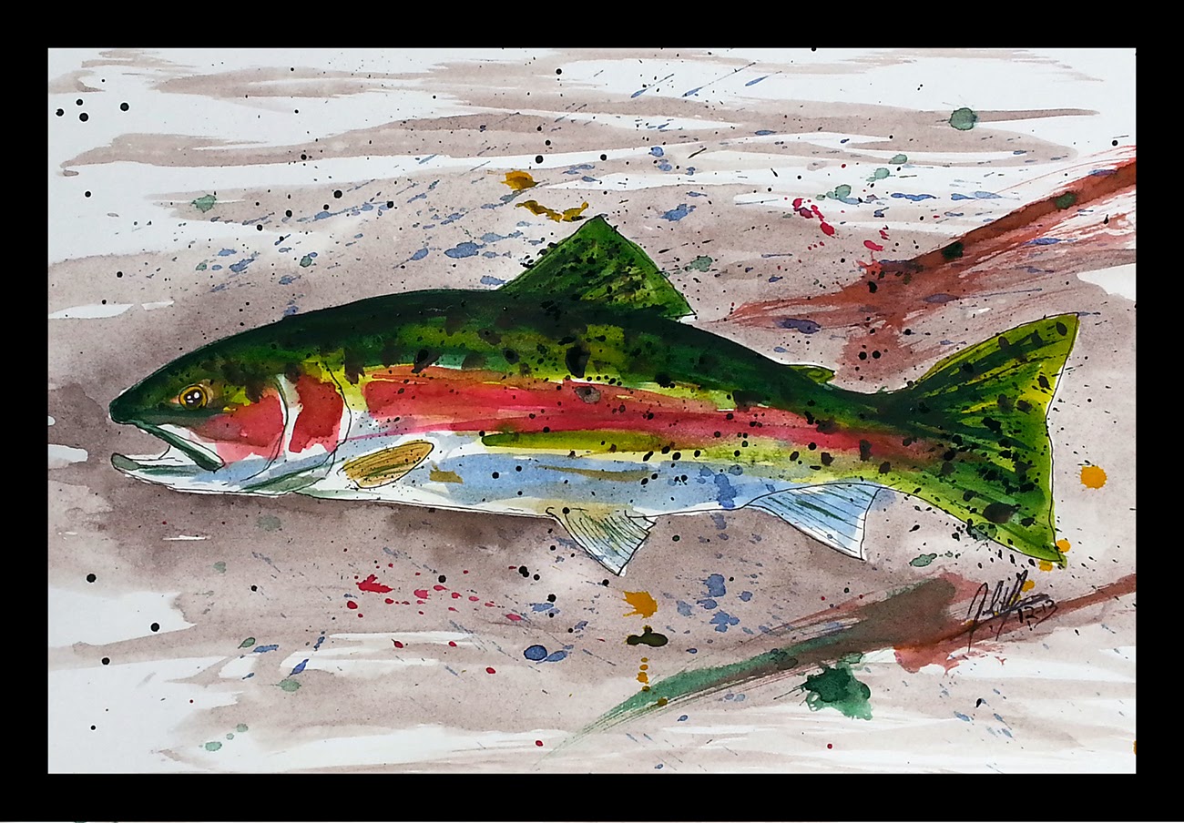 A Year On The Fly Two Rainbow Trout Paintings