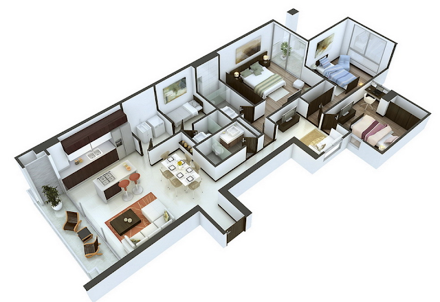 desain rumah 6x12 3 kamar