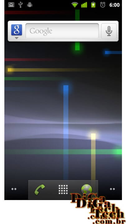 Tela do Android Gimgerbread Screen shot Android Gimgerbread