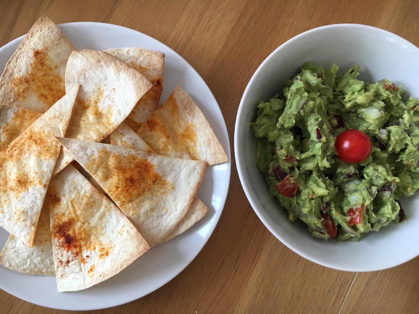 homemade guacamole chips