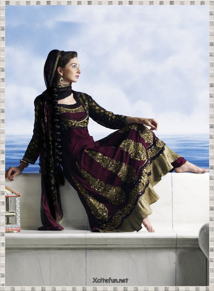 PAKISTANI FASHION Anarkali Umbrella Frock Dress With Churidar Pajama