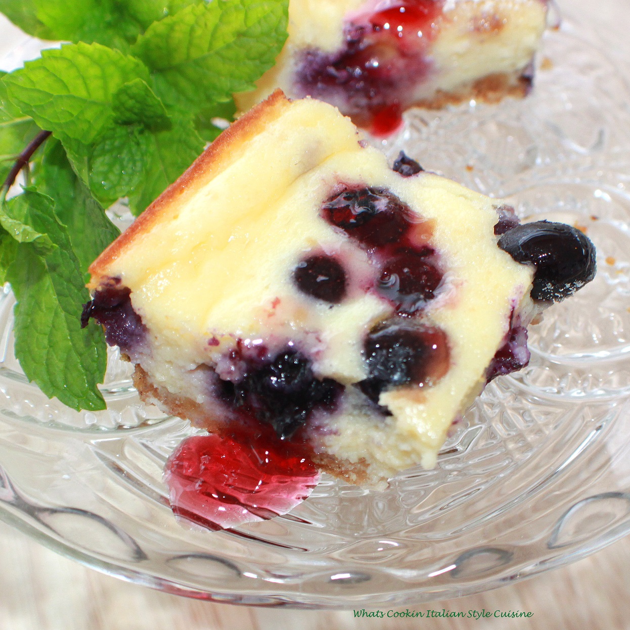 Blueberry Cheesecake Sour Cream Bars What's Cookin' Italian Style Cuisine