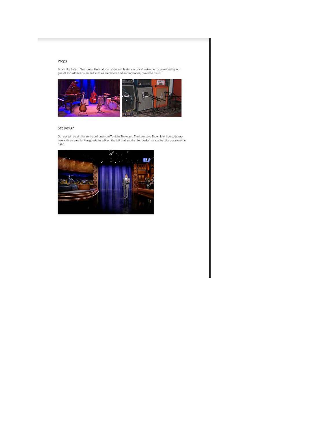 Costume, Prop and Set