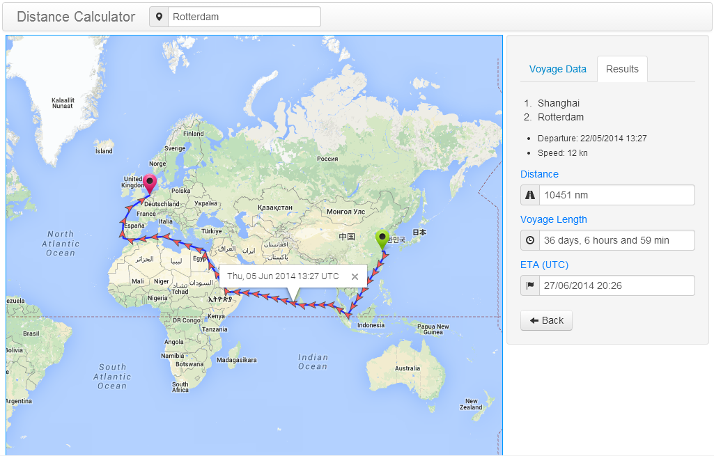 ship travel distance