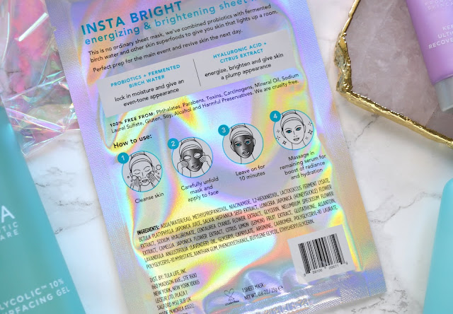 Tula Limited Edition INSTA BRIGHT Energizing and Brightening Sheet Mask