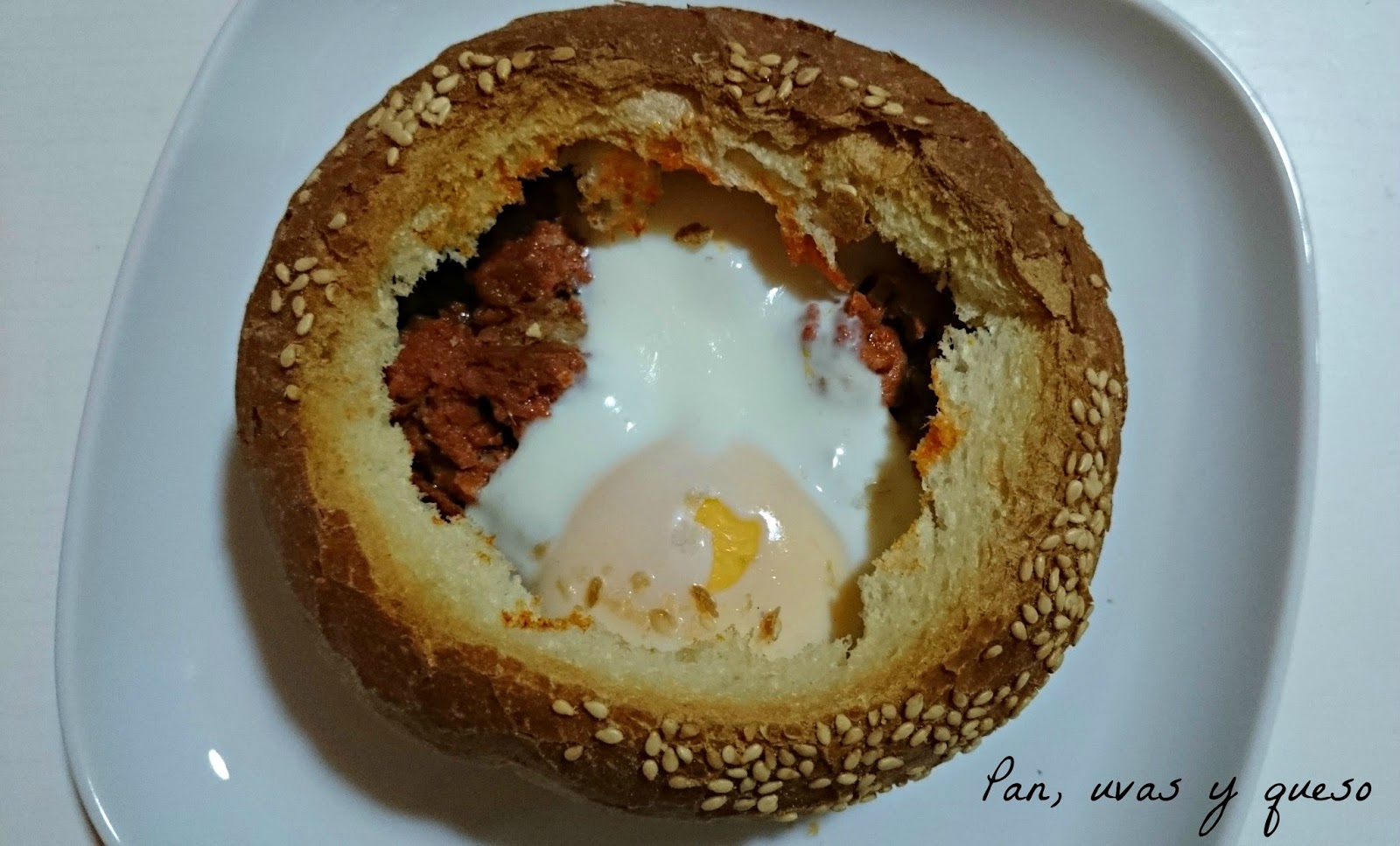 Pan relleno Pan, uvas y queso