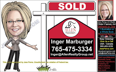 Allen Realty Group Sold Sign Caricature
