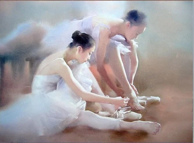 Liu Yi 1958 | Chinese Figurative Watercolour painter | The Ballet dancer