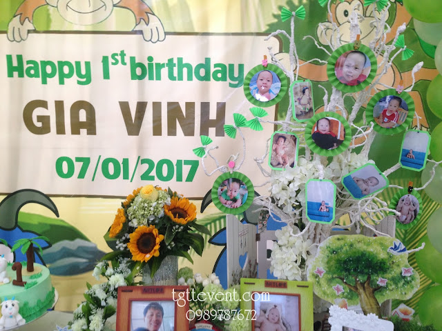 trang trí thôi nôi mẫu trang trí thôi nôi chủ đề con khỉ