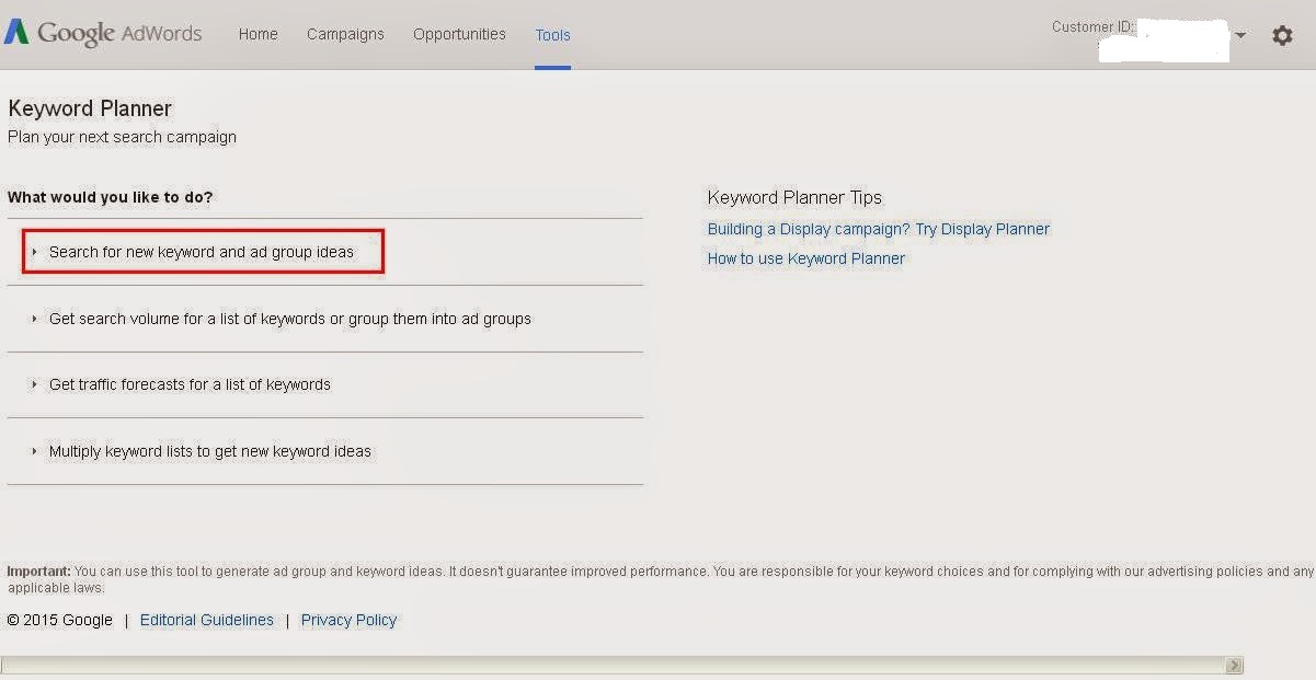 Cara Analisis Kata Kunci dengan Google Adwords Keyword Planner
