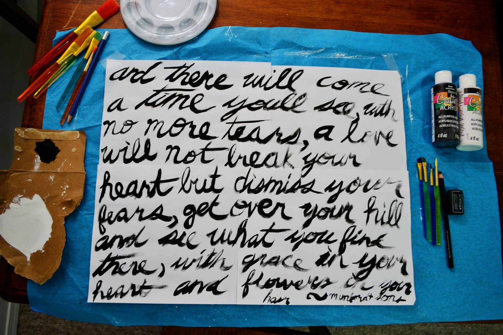 p.s.♡ diy simple lyric art