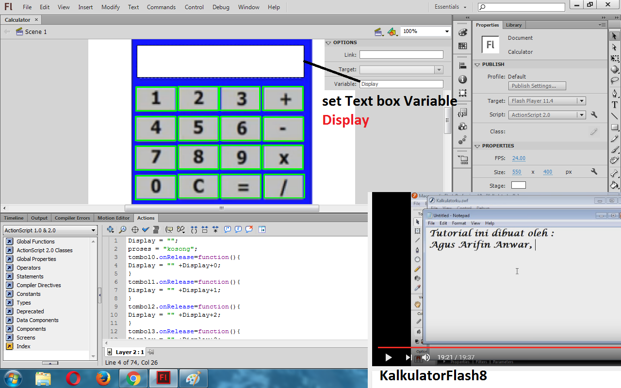 make a calculator in flash How to make calculalor in flash. How to create calculator in adobe.