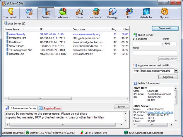 scarica velocemente con emule