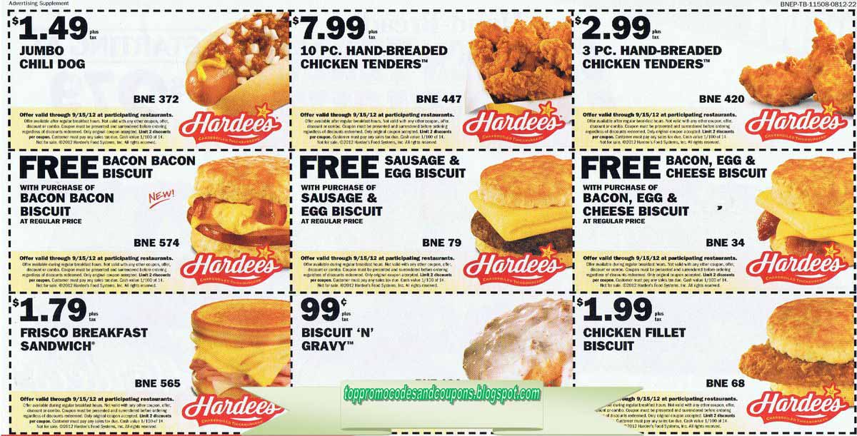 Free Promo Codes and Coupons 2020 Hardees Coupons