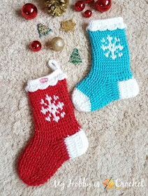 Snowflake Christmas Stocking - Free Crochet Pattern