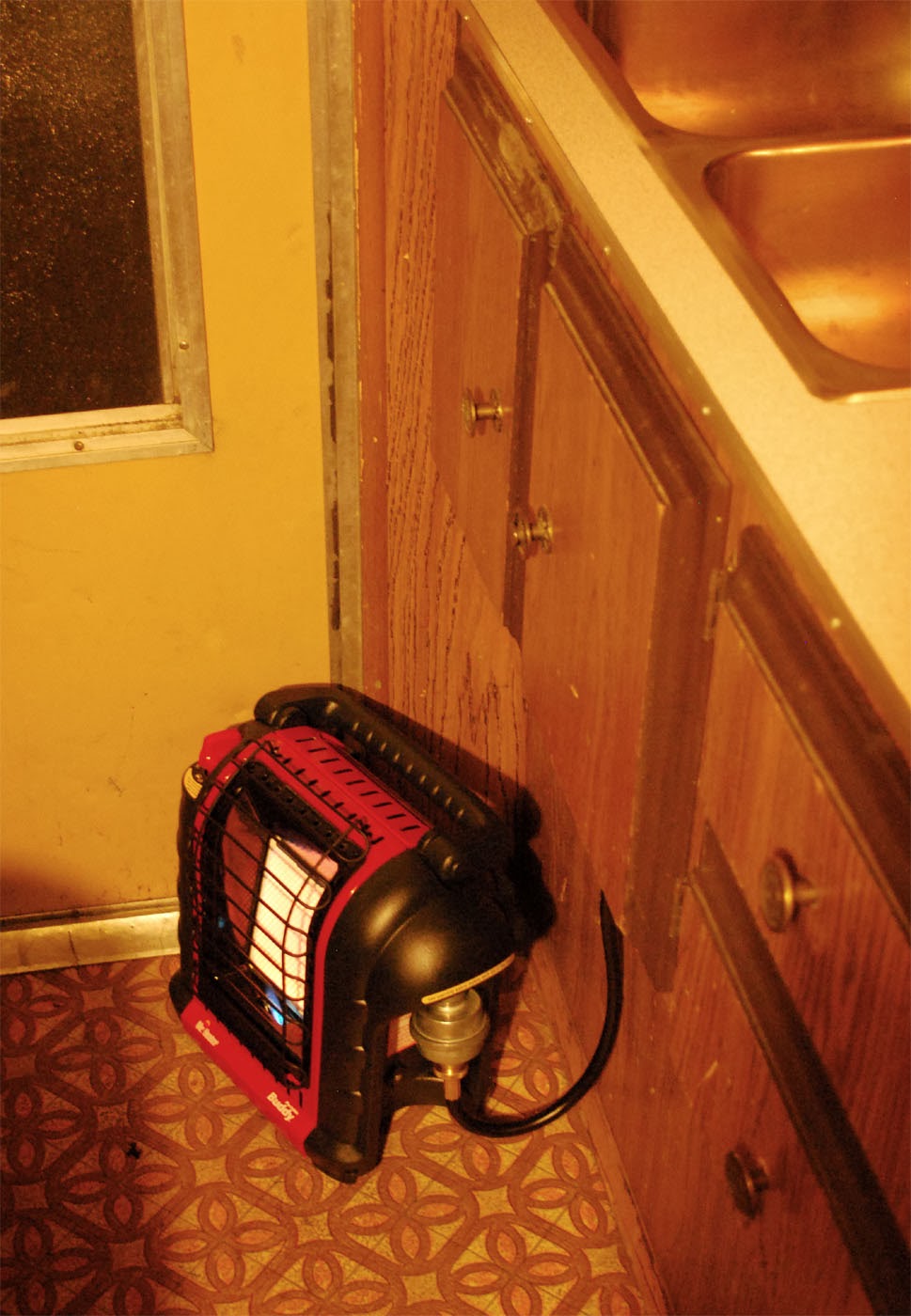outside of the bubble Buddy heater for camper